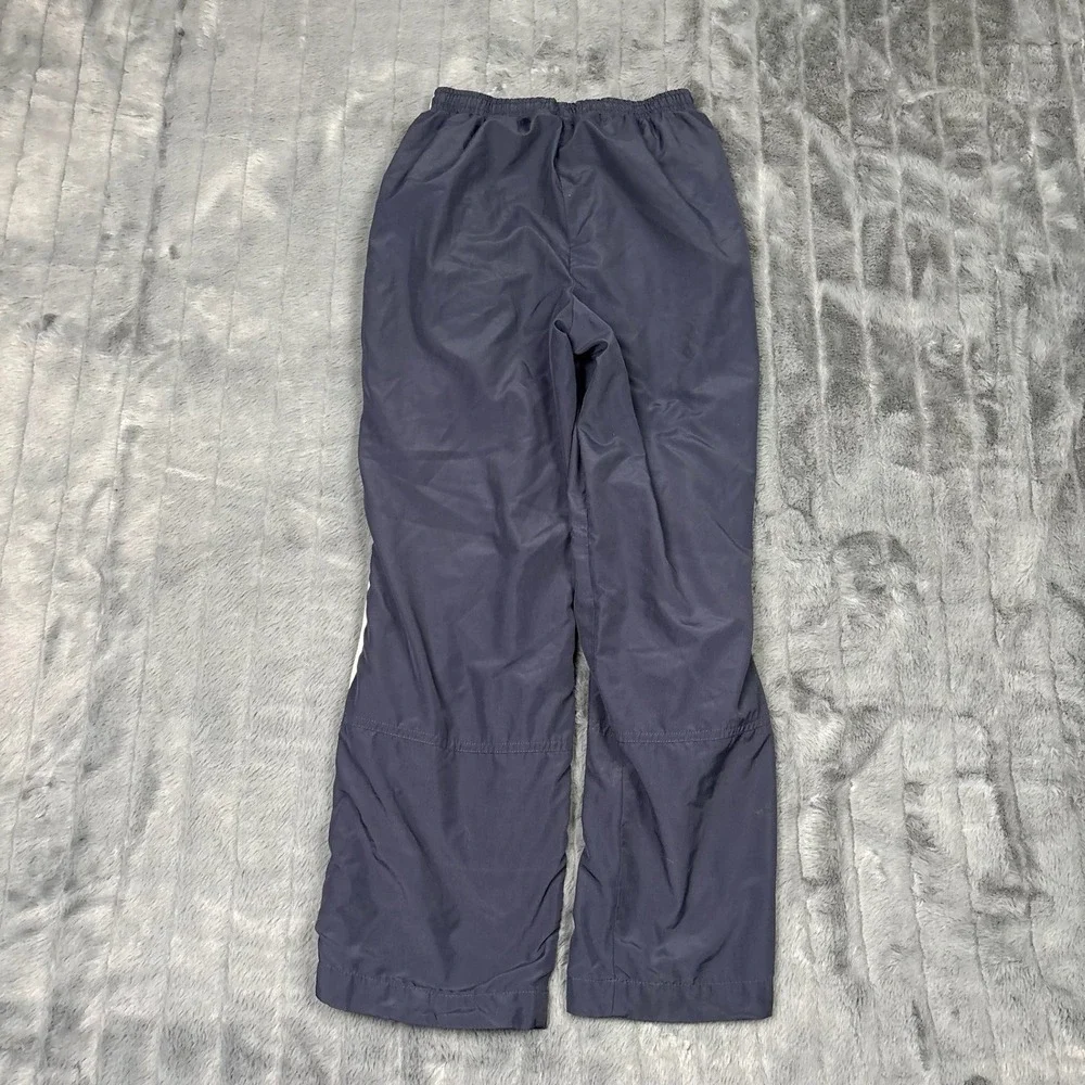 Vintage Reebok Boys Navy Nylon Windbreaker Track Pants White Stripe Size M 10